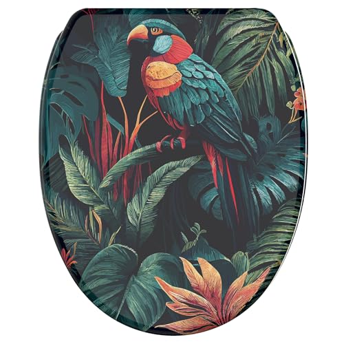 Sanilo Toilet Seat with Soft-Close Mechanism, Many Toilet Seat Lids to Choose From, Nice Finish, Easy Assembly, Sturdy Hinges (Exotic)