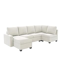 EMKK Modular Sectional Sofa, U Shaped, 6 Seat