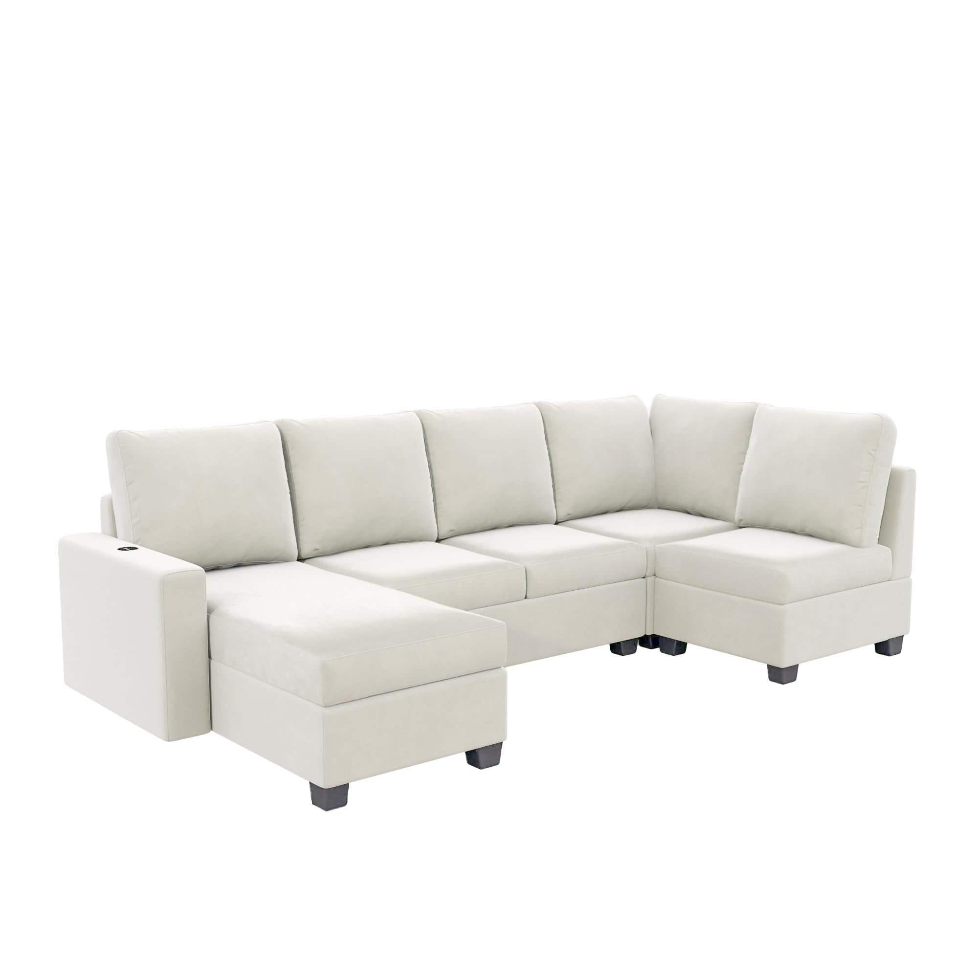 EMKK Modular Sectional Sofa, U Shaped, 6 Seat