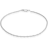 Savlano 925 Sterling Silver 9, 10 Inches Chain Anklet for Women Comes With a Gift Box
