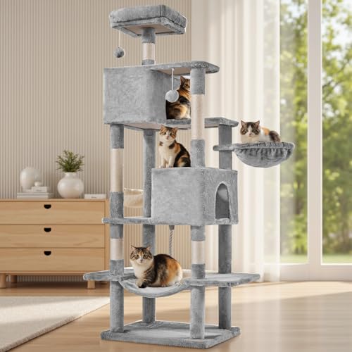 Sweetcrispy 66 Inch Cat Tree Tower for Indoor Cats and Kittens
