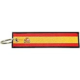 Luso Aviation Spain Flag Key Chain, 100% Embroidered