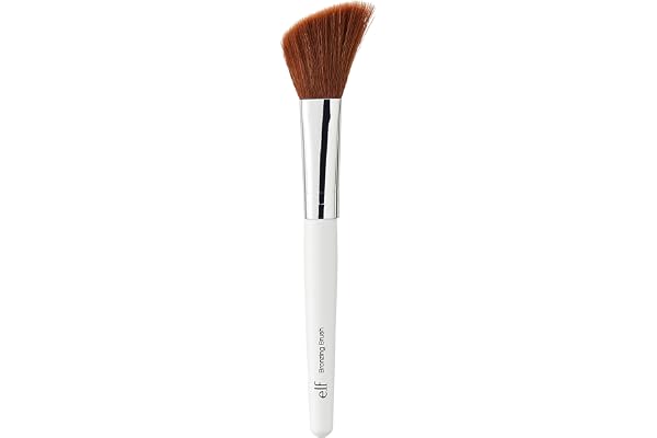 e.l.f. Angled Bronzing Brush, Three-In-One Face Makeup Brush For Blush, Bronzer & Other Multi-Purpose Powders, Vegan & Cruelt