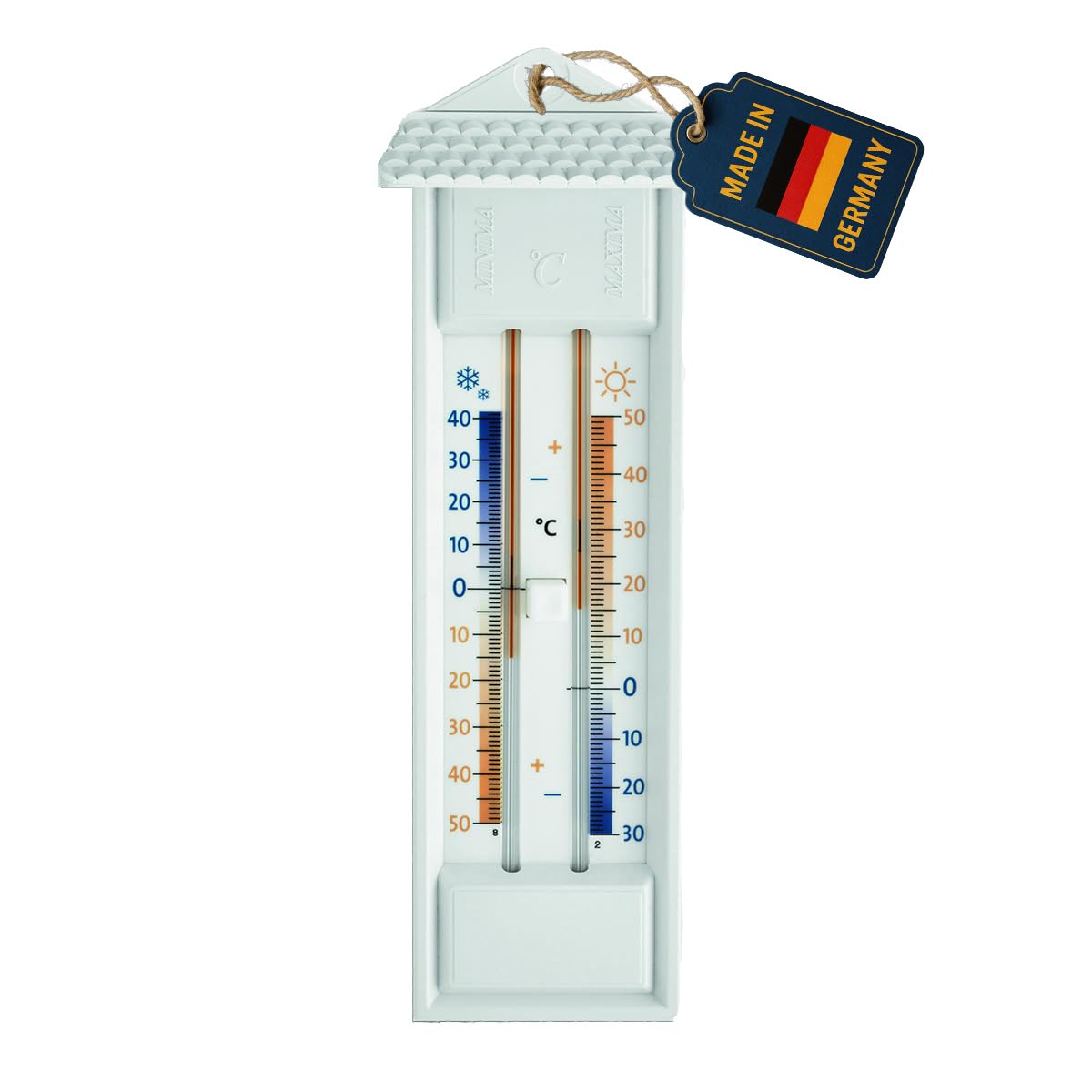 TFA Dostmann Analogue Maximum-Minimum Thermometer, Suitable for Indoors and Outdoors, Weatherproof