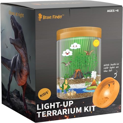 Photo 1 of Light-Up Dinosaur Terrarium Kit for Kids, Educational Science Toys for Kids Ages 6 7 8-12 Year Old Girls Boys, DIY Arts Crafts Projects Grow Toys Creative Birthday Children Gift