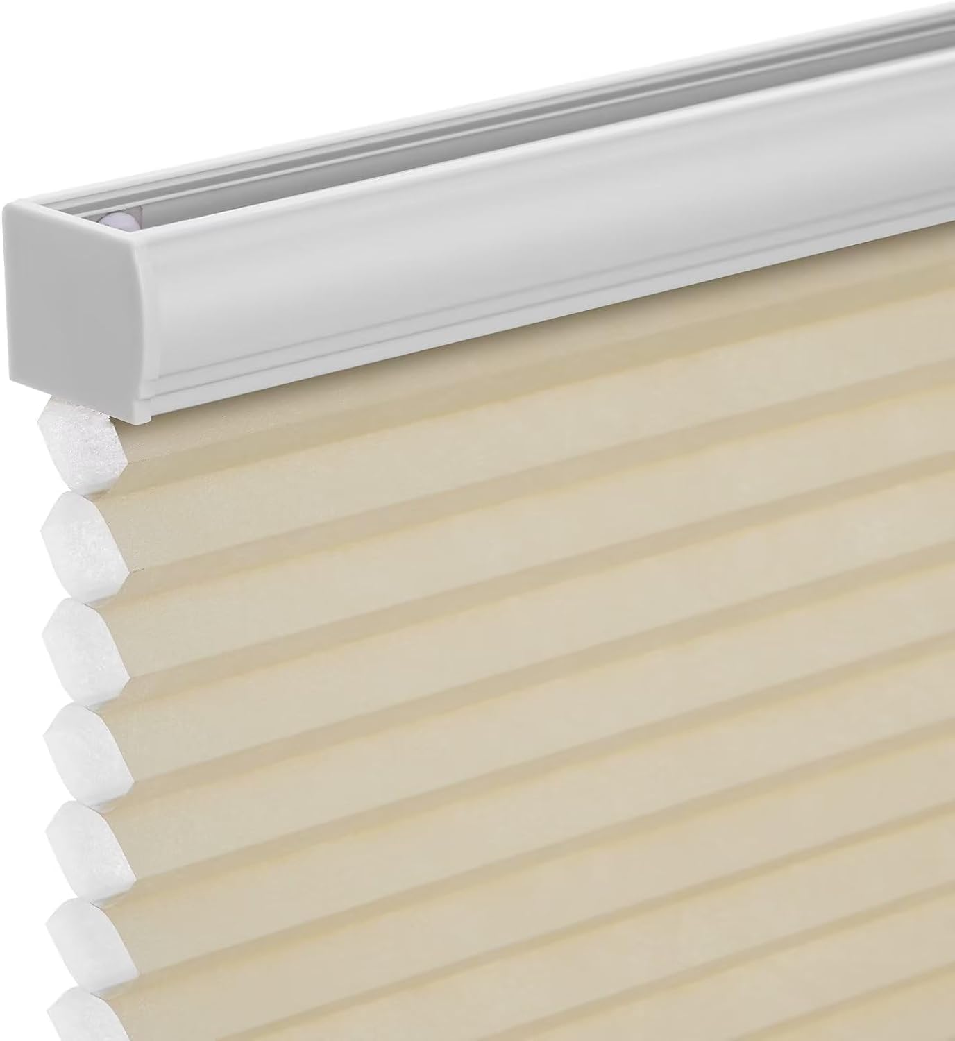 Photo 1 of Changshade Cordless & Light Filtering Cellular Shade, Pleated Honeycomb Shade with The Diameter of 1.5 inch honeycombs, Polyester Window Shade and Blind, 24 inches Wide, Beige CEL24BG50D