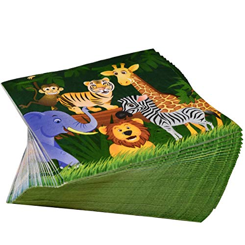 Zoo Jungle Animal Party Plates and Napkins for Safari Birthday Supplies