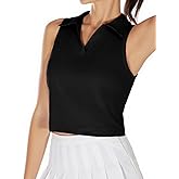 ZANZEA Womens Golf Shirt Polo Collared Sleeveless Tennis Shirts for Women UPF 50+ Sun Protection Cropped Tank Tops