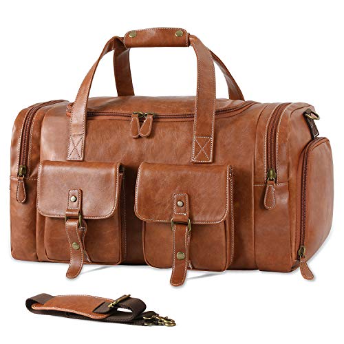 brown overnight bag