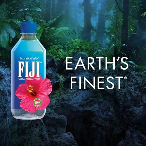FIJI NATURAL ARTESIAN BOTTLED WATER 500 ML / 16.9 FL OUNCE (PACK OF 6) – 100% RECYCLED PLASTIC
