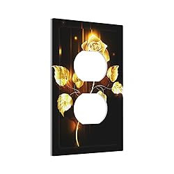 Elegant Golden Rose Flower Gold Leaf Floral