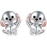 925 Sterling Silver Adorable Animal Stud Earrings for Women Hypoallergenic Cute Puppy Fox Koala Kitten Guinea Pig Highland Cow Ear Studs for Granddaughter Animal Earring Studs Jewelry Gifts for Daughter