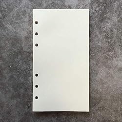 Blank Refill Paper for 6 inch A6 6-Holes Round Ring