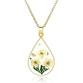 Pressed Flower Necklace,Personalized Handmade Necklace,Birth Flower Necklace For Women,Unique Resin Flower Necklace,Perfect Gifts For Birthday,Party, Christmas-18