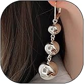 Chunky Gold Ball Earrings,Big Ball Statement Earrings for Women,Large Beaded Dangle Earrings