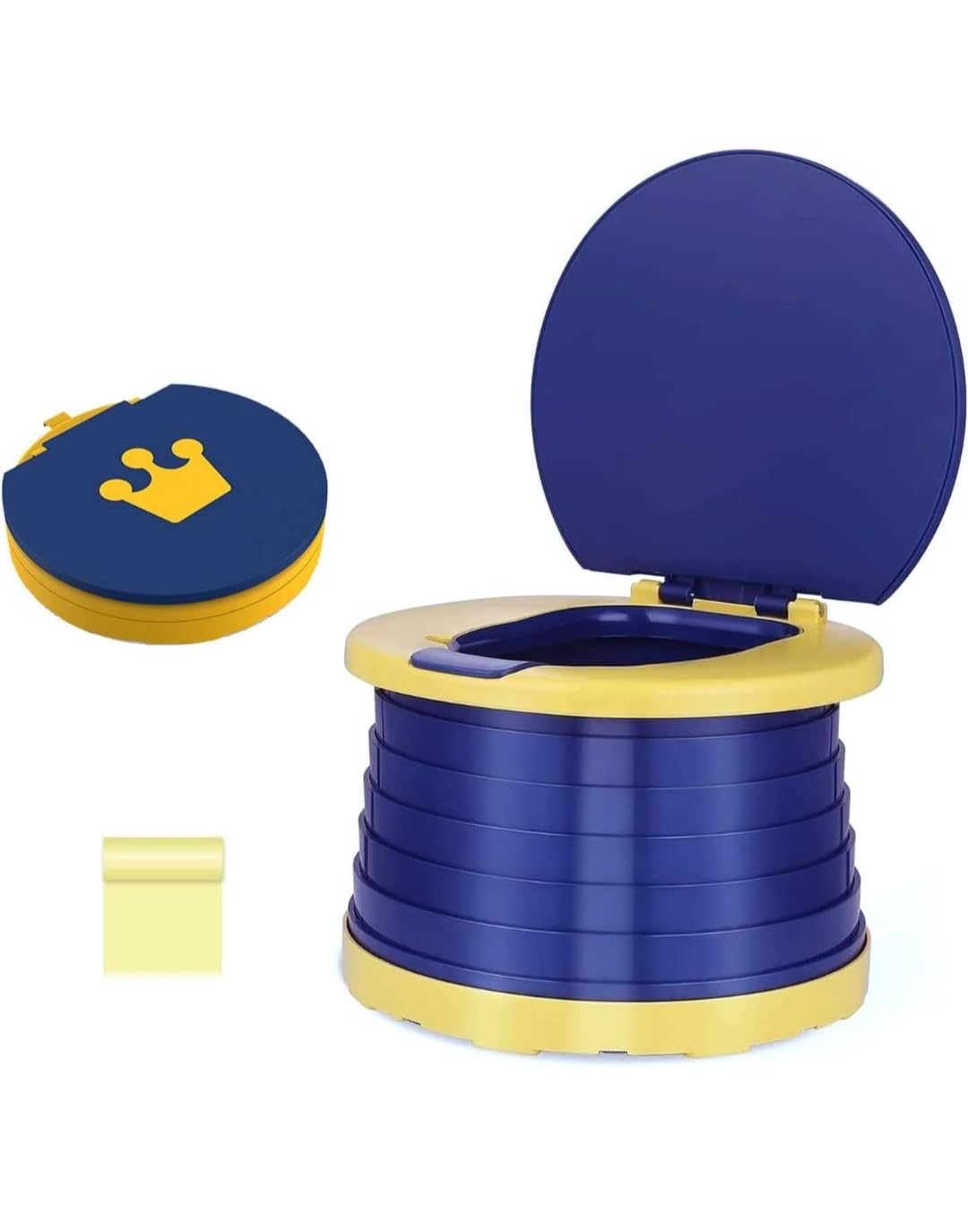 My Phoenix Travel Potty Portable Potty for Toddlers 2 in 1 Foldable Kids Training Toilet Seat for Boys Girls Baby Carry Potty Childrens Car Potty Chair for Camping Parks Indoor Outdoor (Blue)