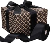 YAAVAAW 22m x 50mm Black Satin Ribbon Thick Gift Wrapping Wedding Decor view 4