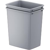 MODCART 35 Quart Plastic Trash Can,9-Gallons Under Cabinet Waste Bin,2-Pack | Wide-open Top Design, 9-Gallons Slim Trash Can for Kitchen Bedroom Office Bathroom Under Sink, Easy to Clean, Gray