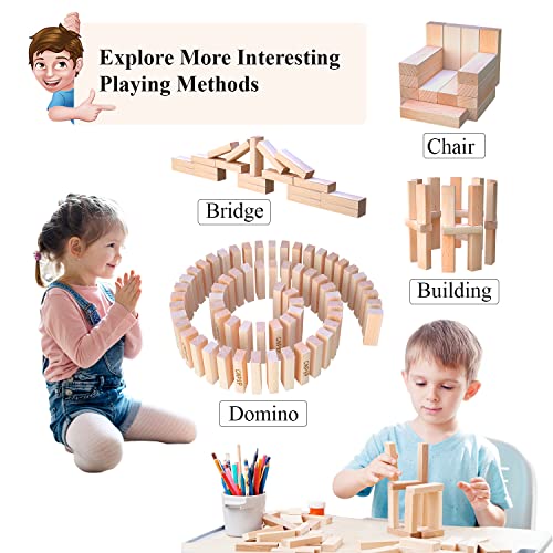 Tumbling Tower, Classic Wooden Blocks Stacking Games with Storage Case