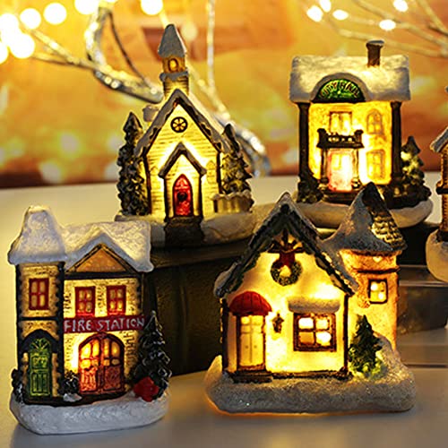 Christmas Village Light Up House, LED Lighted Christmas Village Houses