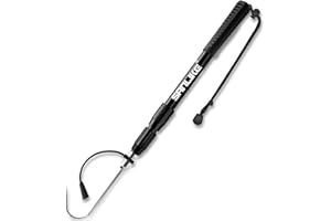 SAN LIKE SANLIKE Telescopic Fish Gaff with Stainless Sea Fishing Spear Hook Tackle, Soft Handle Aluminium Alloy Pole for Saltwater Offshore Ice Tool