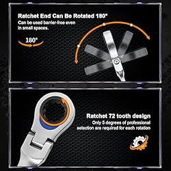 IRONCUBE Flex Head Ratcheting Wrench Set, 12-Piece