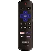 Replacement Remote Control Compatible with All Philips Roku TV Smart TVs【Only Works with Philips Roku TV, Not for Roku Stick and Roku Box】 (Netflix/Disney Plus/Apple TV+ / HBO Max)