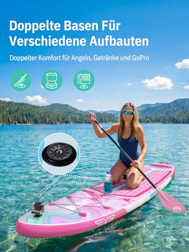 Niphean (Extra Large) Stand Up Paddling Board, SUP for 2+1 People/Families, SUP Board with (Beginners) Balancing Wings, Waterproof Mobile Phone Case, Stand Up Paddle Board for Adults, Gift Ideas