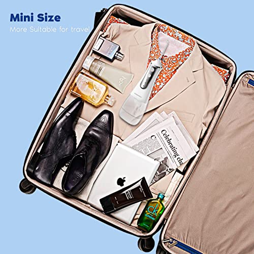 MonaSmile Water Dental Flosser Cordless- 3 Modes & IPX6 Waterproof & 5 Nozzles - 300ML Portable Oral Irrigator for Teeth Deep Cleaning, Home Travel Use (White)