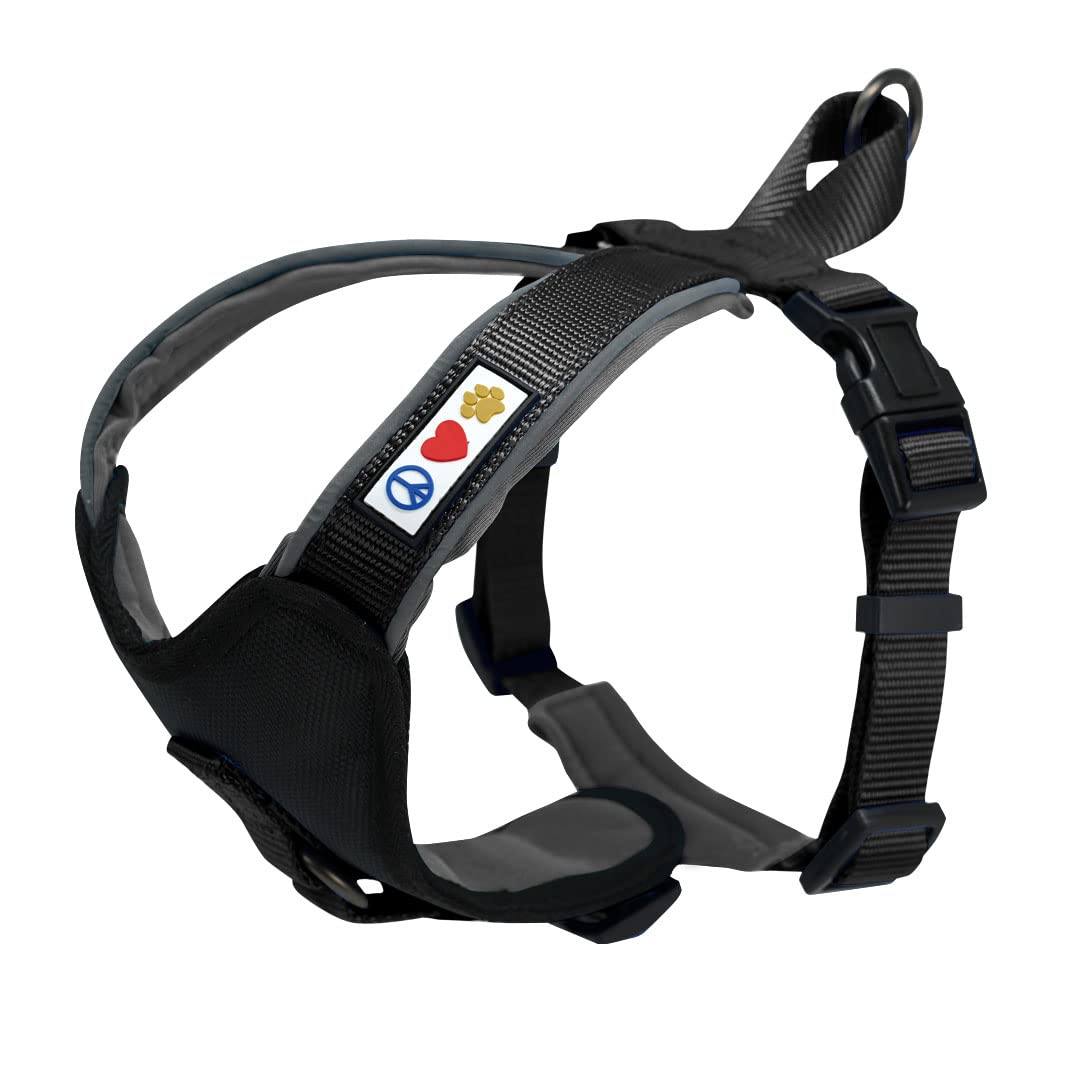 Pawtitas Pet Accessories Adjustable Padded Reflective Dog Harness, Step In Or Vest Harness, Comfort Control Walk, Puppy Trainer, Reduces Pull Tugging, Choking L Large Black โ image 1