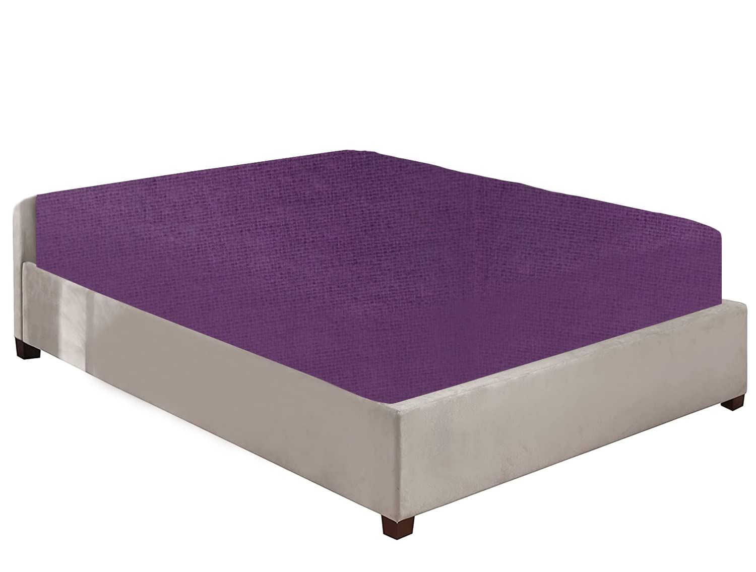 100% Brushed Cotton Flannelette 40CM/16" Extra Deep Fitted Sheets in 12 Colours (Purple, Double) โ image 1