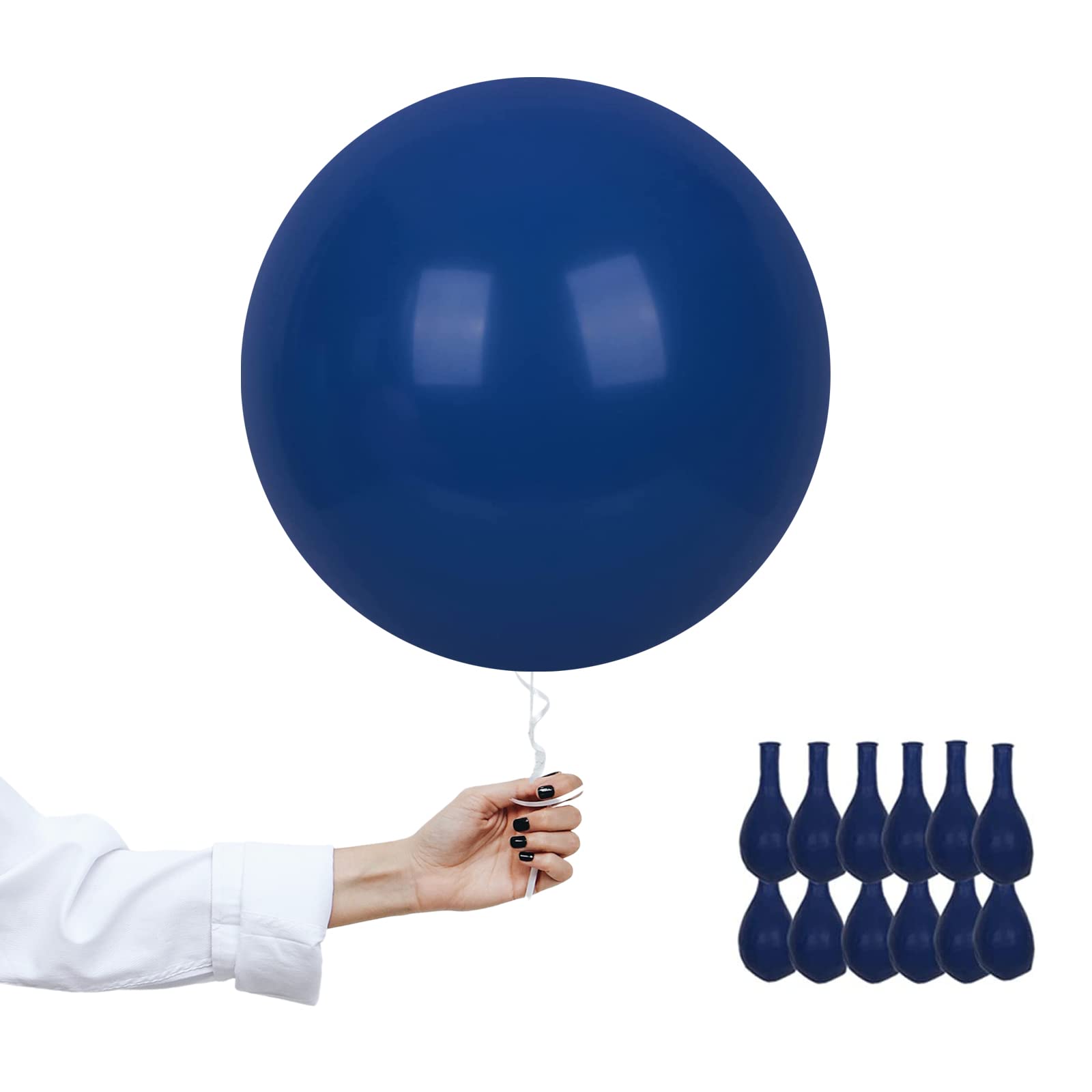 18 inch Night Blue Balloons Matte Latex Balloon,12Pcs Large Balloons Union Jack British Party Balloon HeliumBalloon ThickBalloons for Union Jack Wedding Christmas Halloween Parties Supplies