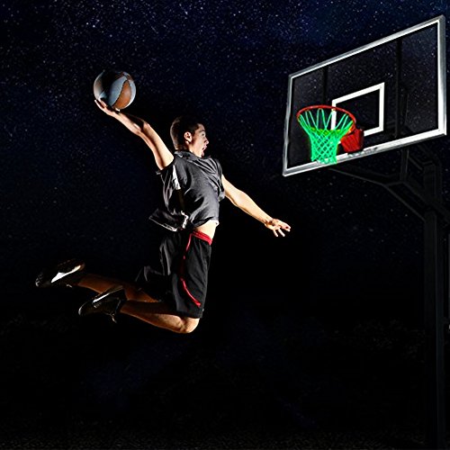 Agirvct 2 Pcs Grow In Dark Basketball Net Replacement,12 Loops Standard Size Nylon All Weather Basketball Hoop Nets Gift for Kids Teens Boys Friend Outdoor Sports Pool School(Neon Green) - Thumbnail 4