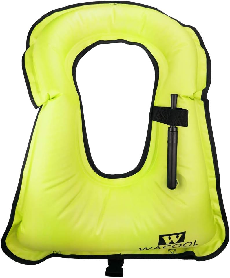 WACOOL Inflatable Snorkel Diving Swimming Scuba Vest Jacket for Adult Youth Kids (Adult, Neon Green): Home Improvement