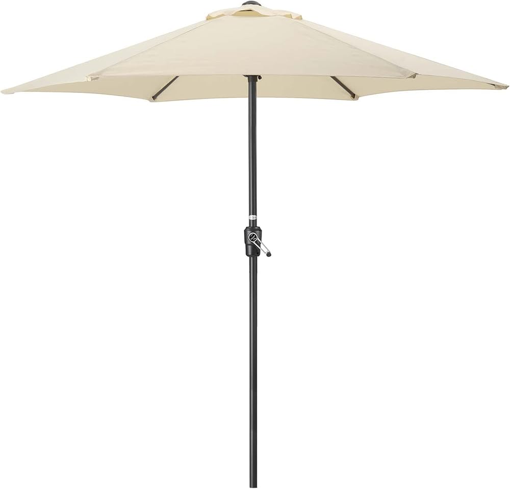 Christow Garden Parasol Umbrella Polyester Canopy Steel Sunshade with Crank