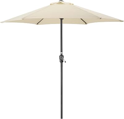 CHRISTOW Garden Parasol Umbrella Polyester Canopy Steel Sunshade With Crank