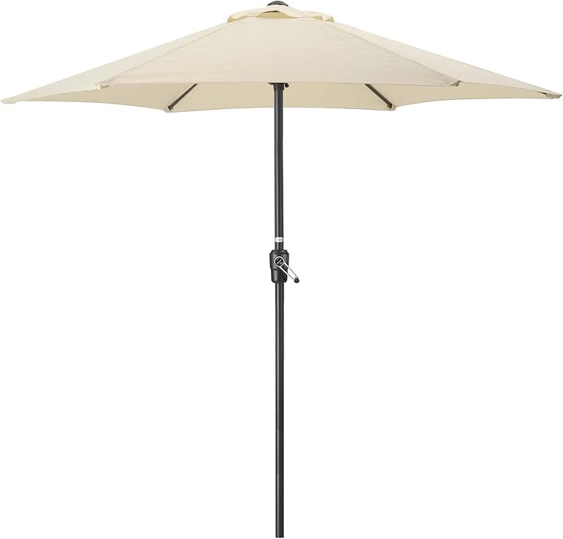 Christow Garden Parasol Umbrella Polyester Canopy Steel Sunshade with Crank