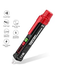 Comprobador de voltaje no de contacto, doble sensibilidad ajustable, detector de voltaje de CA eléctrico, con pantalla LCD y linterna LED.