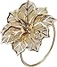 TTOYOUU Set of 12 Alloy Napkin Rings with Hollow Out Flower for Wedding Banquet Christmas Dinner Decor Favor (Gold)