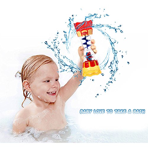 Gbell  Rotating Cup Spray Bath Toy for Toddlers,Water-Spraying Bathtub Playing Water Game Water Pump with Hand Shower Creativity Great Pool Waterfall Spout Toys - Thumbnail 6