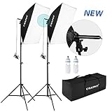CRAPHY Upgraded 20x28 Photography Lighting Kit Auto Pop-Up Softbox Light Kits 700W 5500K Photography Softbox Light Set Softboxes Continuous Lighting for Photo Studio Portrait Video Shooting…