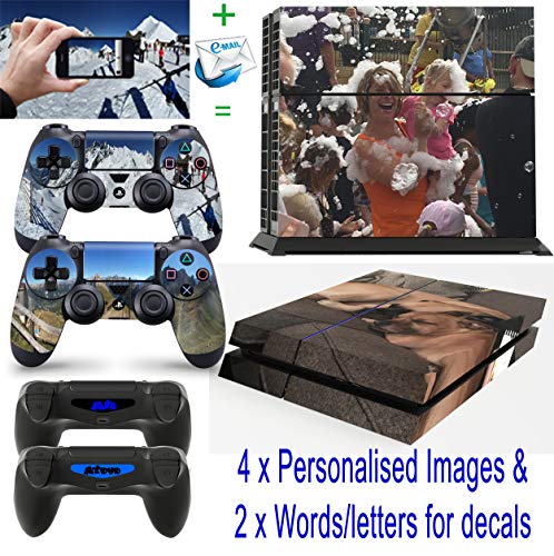PS4 Console Personalised Custom Skin Decal Vinal Sticker + 2 Controller Skins Set