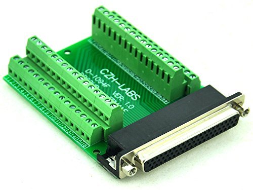 Electronics-Salon Slim Right Angle D'SUB DB62HD Female Header Breakout Board Module, Terminal Block DSUB Connector.