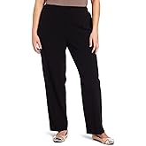 Briggs New York Womens Plus Size Pull on Dress Pant Average & Short Length