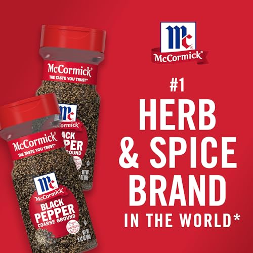 MCCORMICK COARSE GROUND BLACK PEPPER, 3.12 OZ