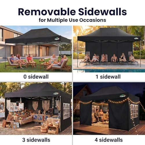 COBIZI 10x15 Pop Up Canopy Tent Review: Heavy Duty Gazebo with 4 Sidewalls image 22