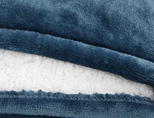 MARQUESS Electric Blanket MicroPlush Sherpa and Reversible Flannel Washable Comfortable with 4 Heat Settings/Safety 10 Hours Auto-Off Controller (62 x 84) (Navy)