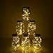 Decorman Solar Mason Jar Lid Lights, 6 Pack 20 LED Waterproof String Fairy Star Firefly Jar Lids Lights for Patio Garden Yard Lawn Party Wedding Christmas Decoration(Jars & Hangers Not Included)