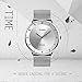 Mens Quartz Watch, JLOX Business Analog Wrist Watch Luxury Stainless Steel Band Cool Waterproof Dress Watches- Silver