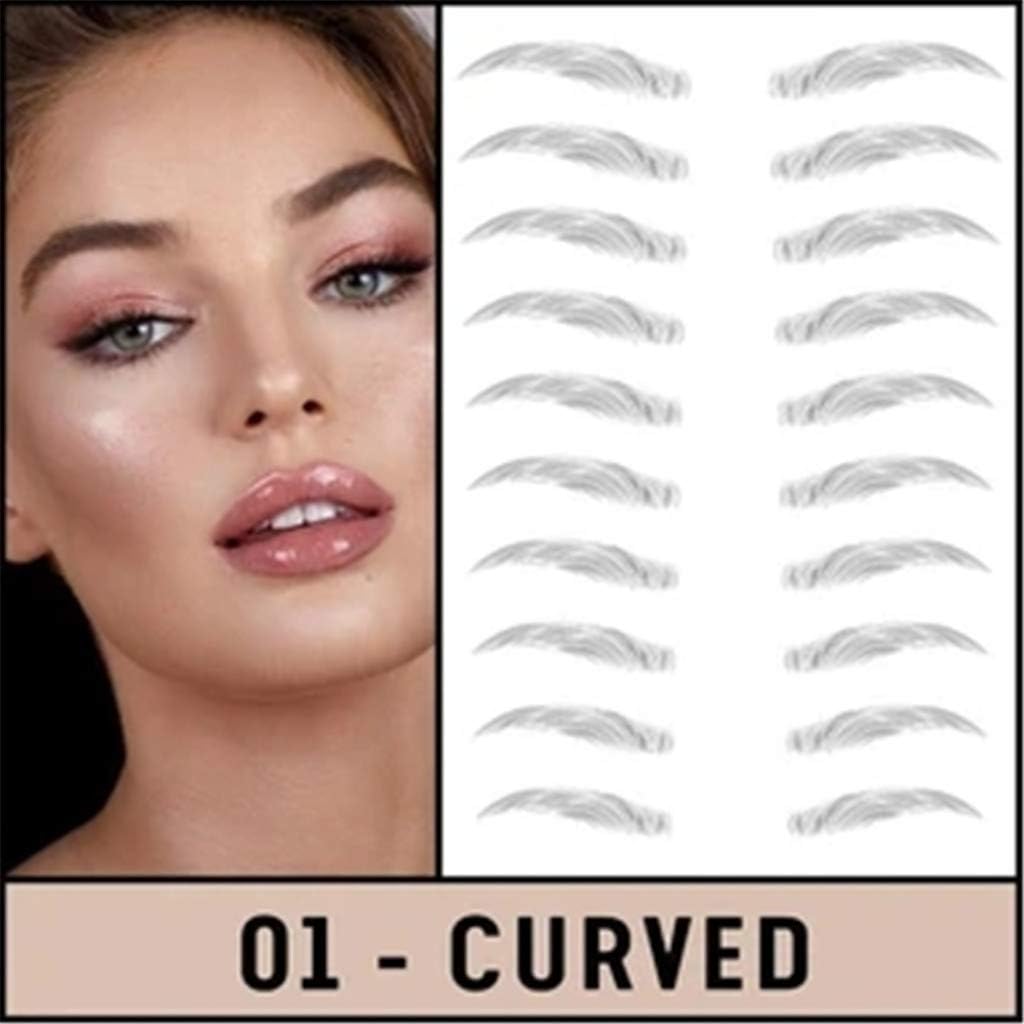 3D Imitation Eyebrow Tattoos, Long Lasting Eyebrow Transfers, Imitation Ecological Lazy Natural Tattoo Eyebrow Stickers Waterproof for Woman & Man Makeup Tool, 10 Pairs (D)